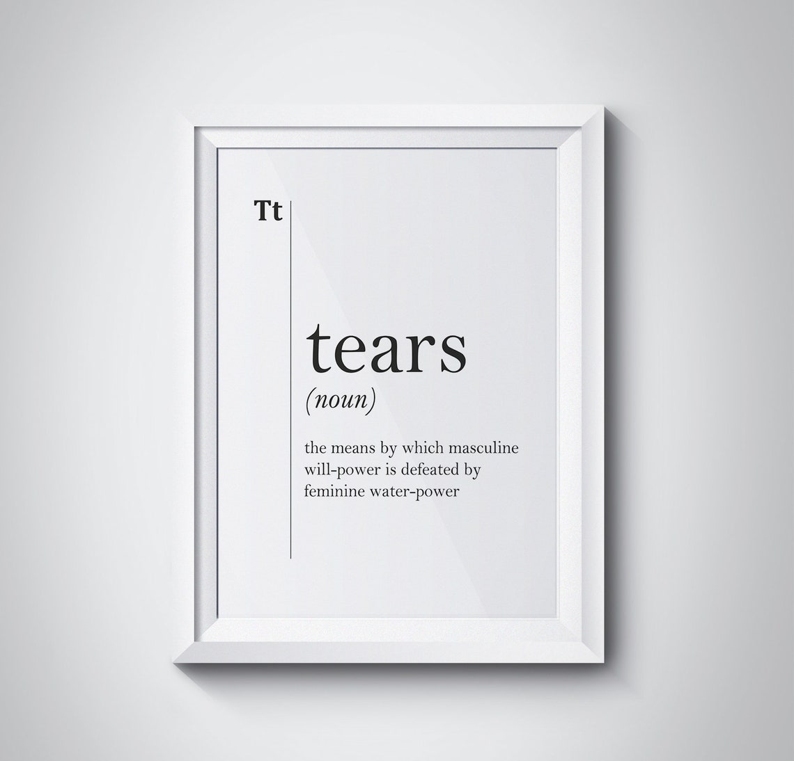 Tears Funny Dictionary Definition Wall Decor Typography Poster