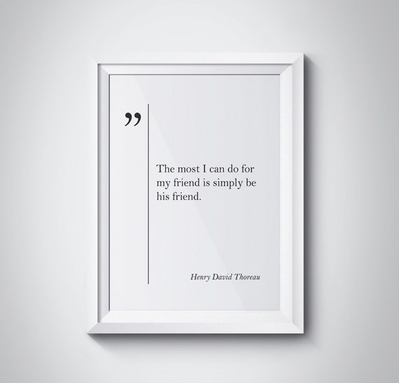 Henry David Thoreau Quote Best Friend Gift Friendship Quote Thoreau Wall Art Friendship Print Friendship Gift Thoreau Print Old Friend Gift