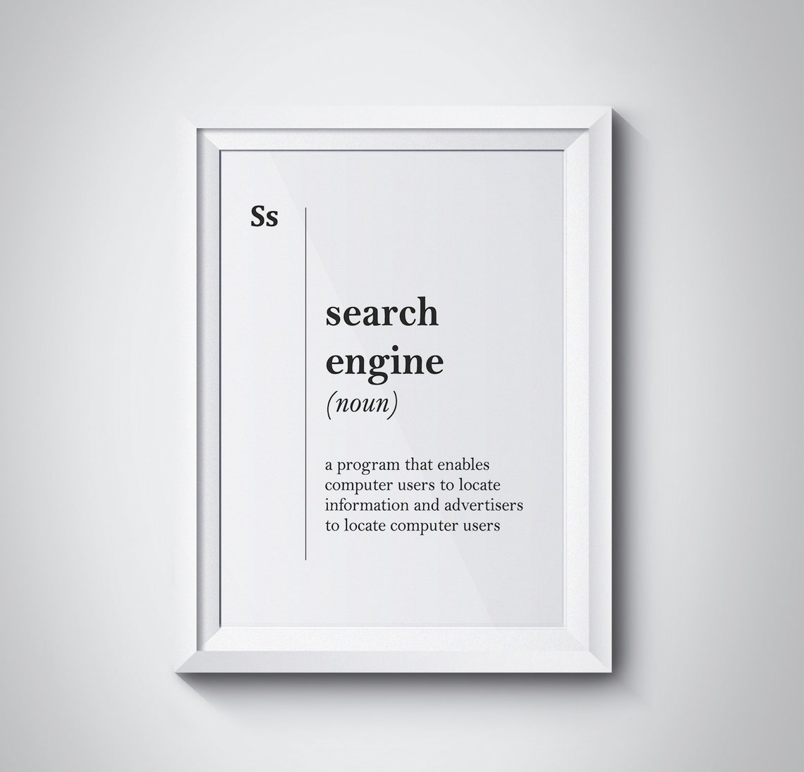 Search Engine Funny Dictionary Definition Minimalist Tech Poster