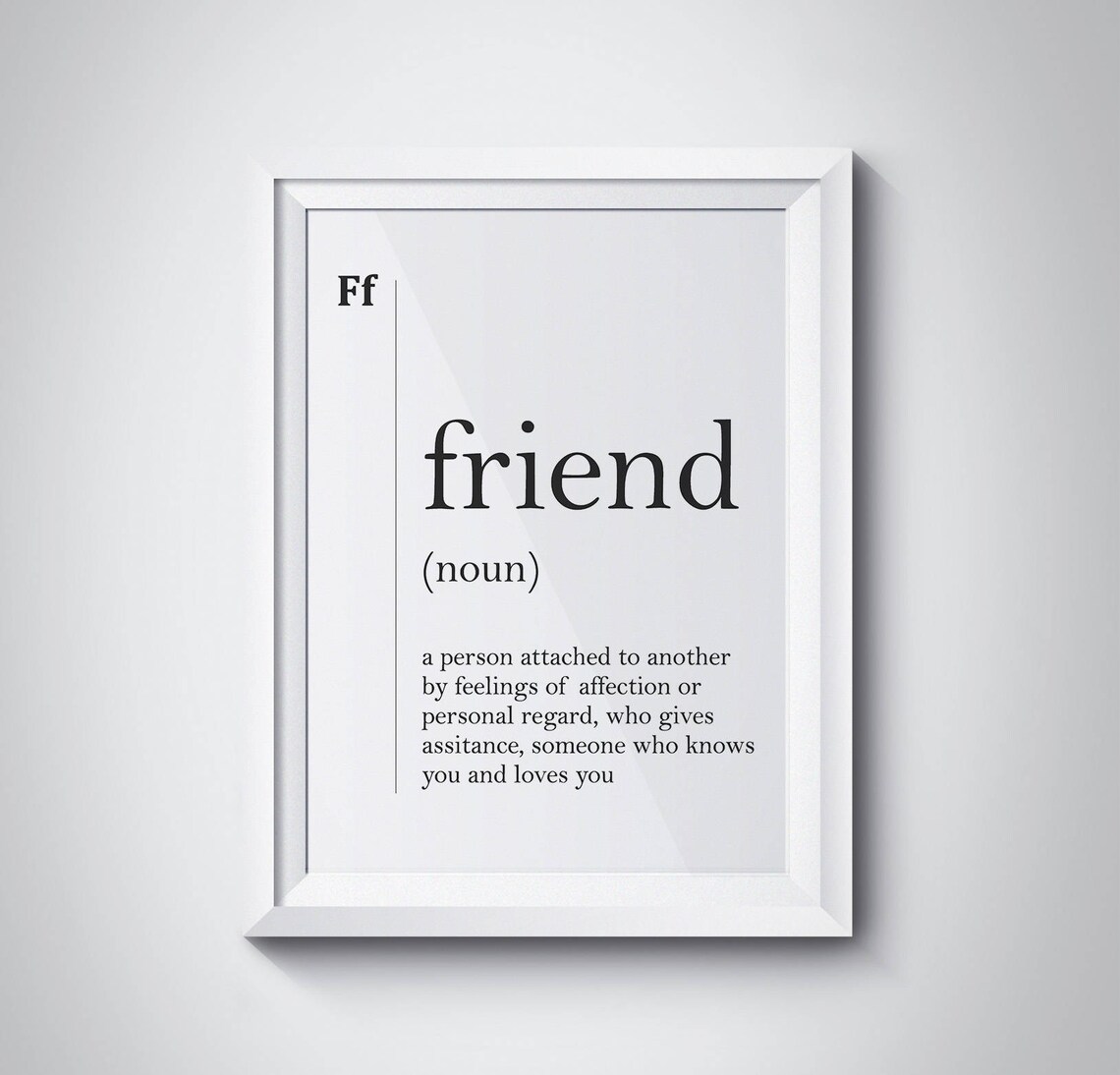 Best Friend Dictionary Definition Friendship Meaning Sweet Poster