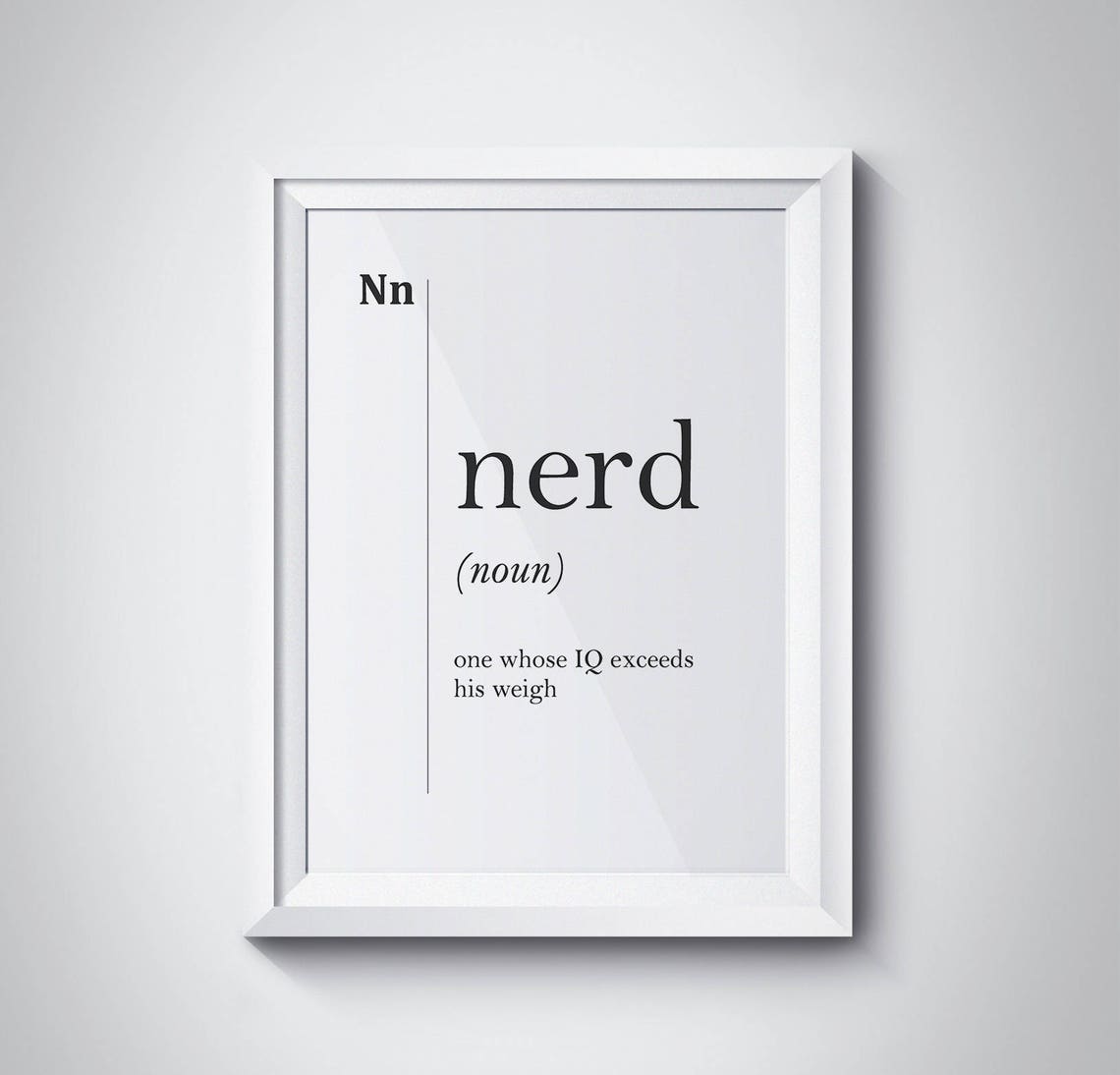 Nerd Funny Dictionary Definition Black and White Humor Poster