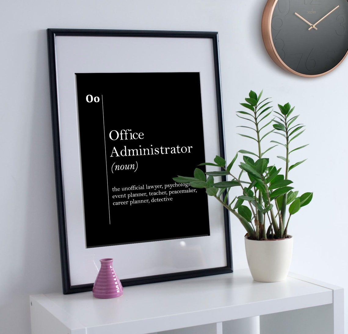 Office Administrator Funny Dictionary Definition Black Poster - Image 3