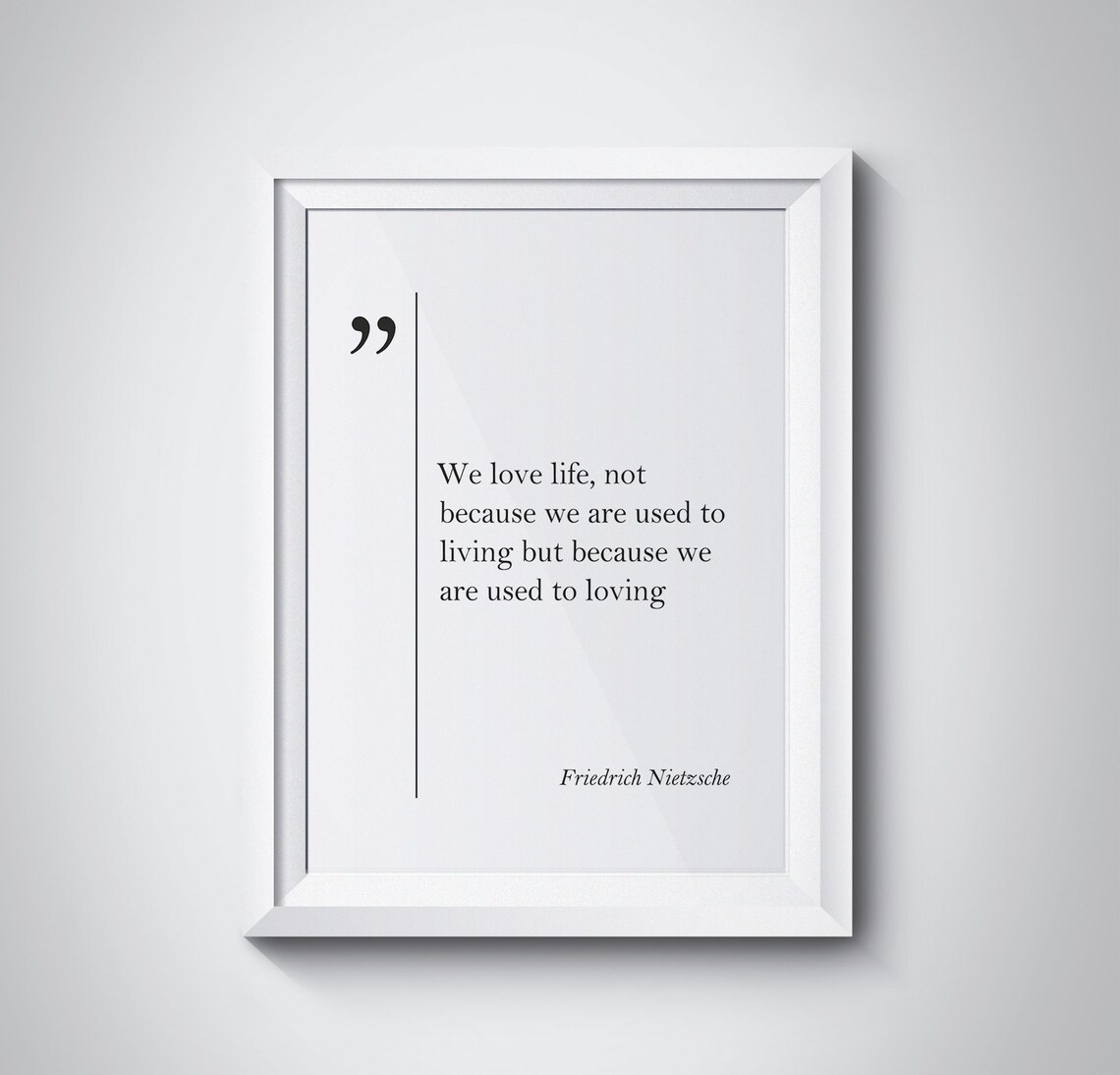 Friedrich Nietzsche Love Life Used to Loving Quote Print Decor