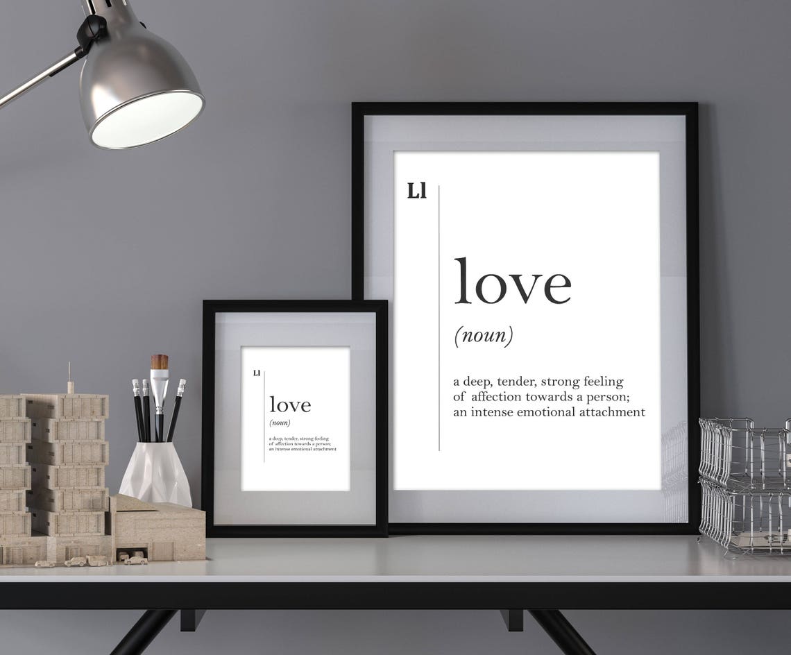Love Dictionary Definition Meaning Typography Classic Style Poster - Image 2