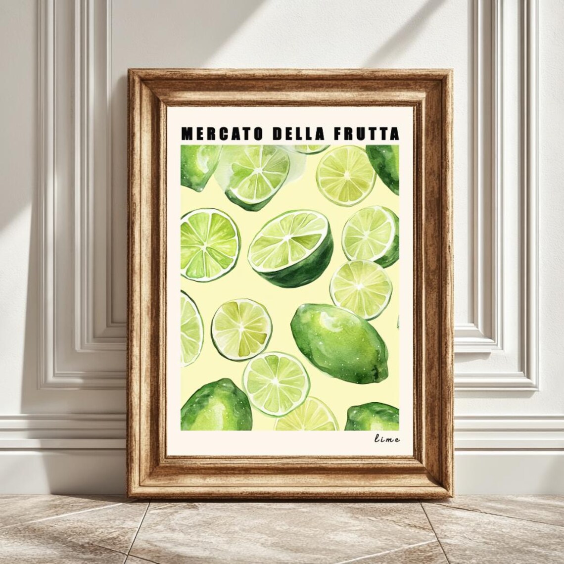 Limes Art Print, Kitchen Wall Art Fruit Illustration
