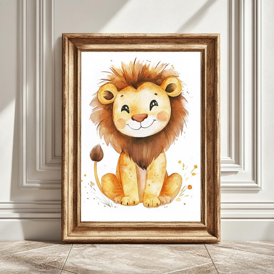 Lion Nursery Art Print, Safari Animal Decor
