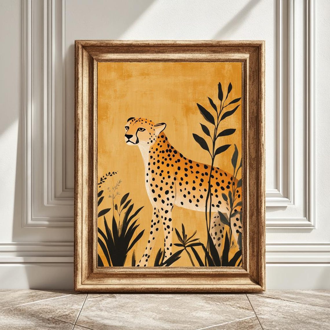 Matisse-Inspired Cheetah Art Print, Animal Decor