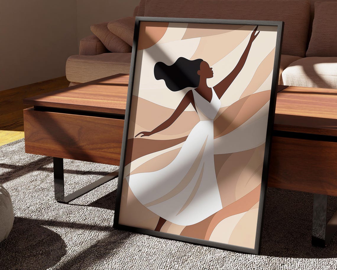 Abstract Modern Dance, Minimalist Afrocentric Woman - Image 3