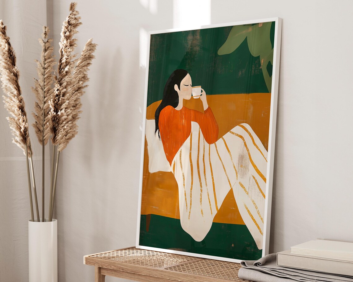 Abstract People Stripe Woman, Minimalist Artwork - Image 4