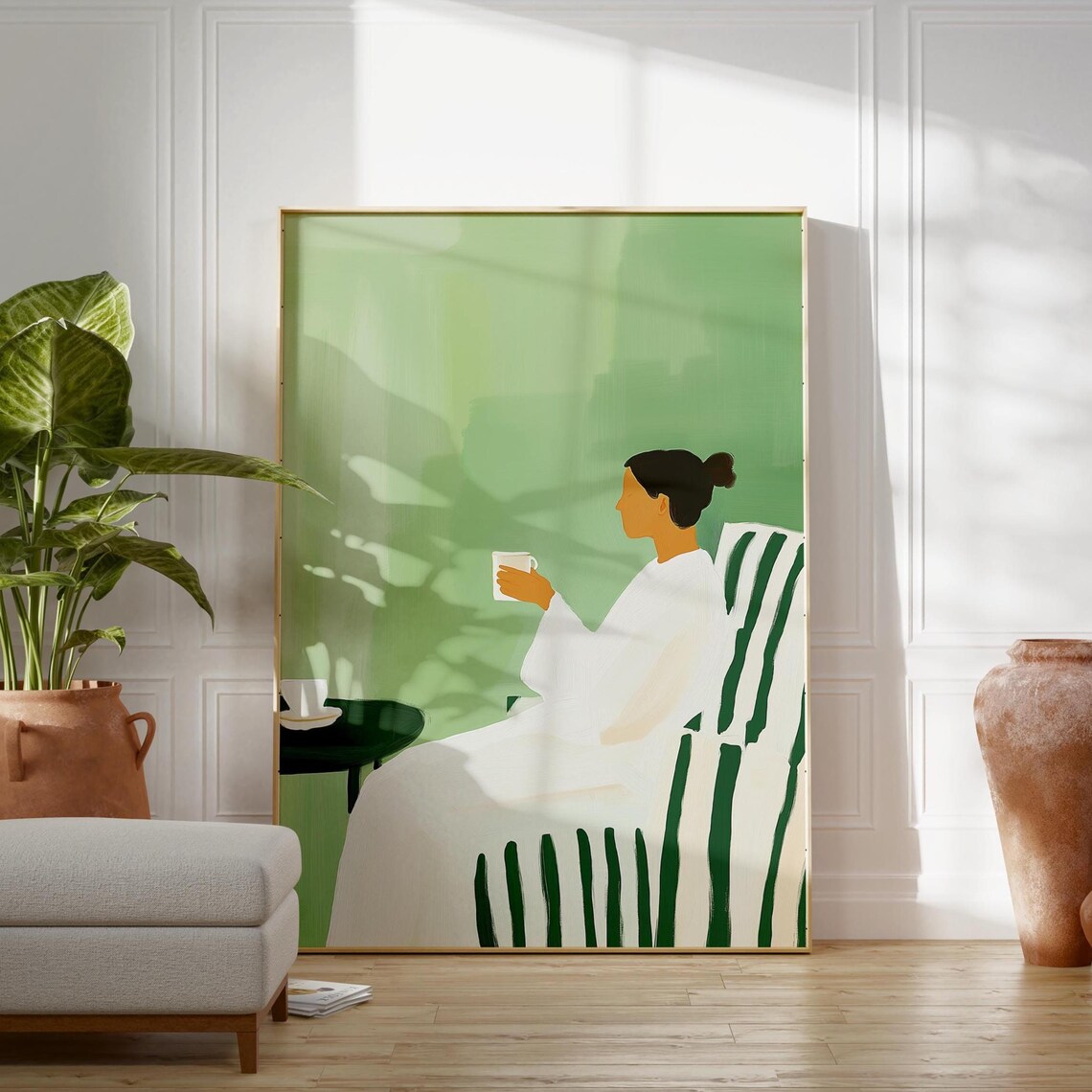 Coffee Lover Gift, Abstract People Art Print