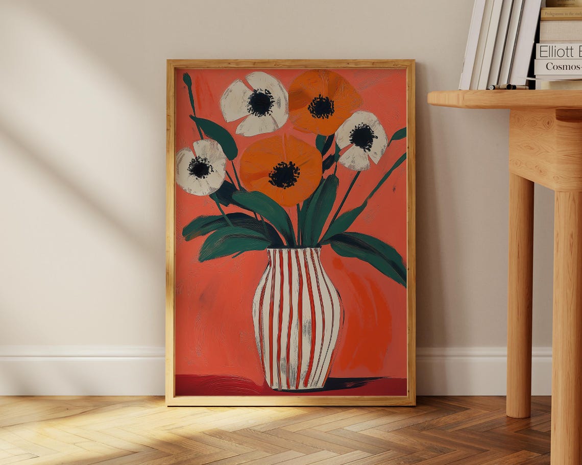 Abstract Poppy Bouquet - Modern Floral Art - Image 2