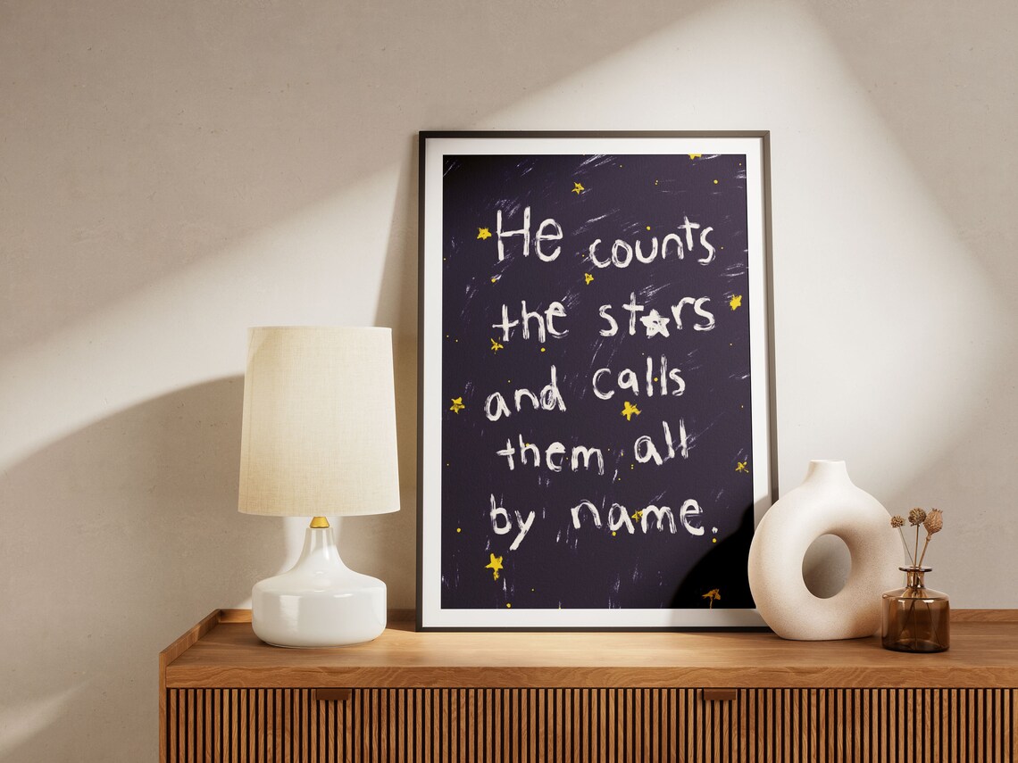 Psalm 147:4 He Counts the Stars Art Print - Image 2
