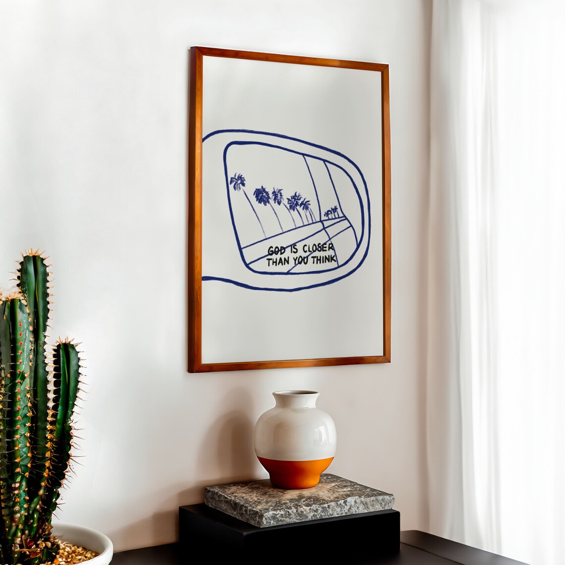 Aesthetic Christian Wall Art, God Is Closer Poster - Image 2