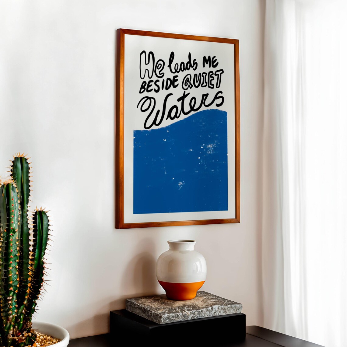Psalm 232 Quiet Waters Christian Scripture Art Print - Image 3