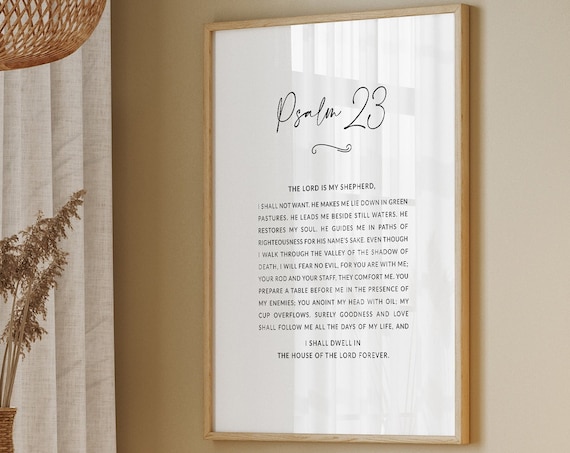 Psalm 23 The Lord Is My Shepherd Scripture Verse Christian Poster