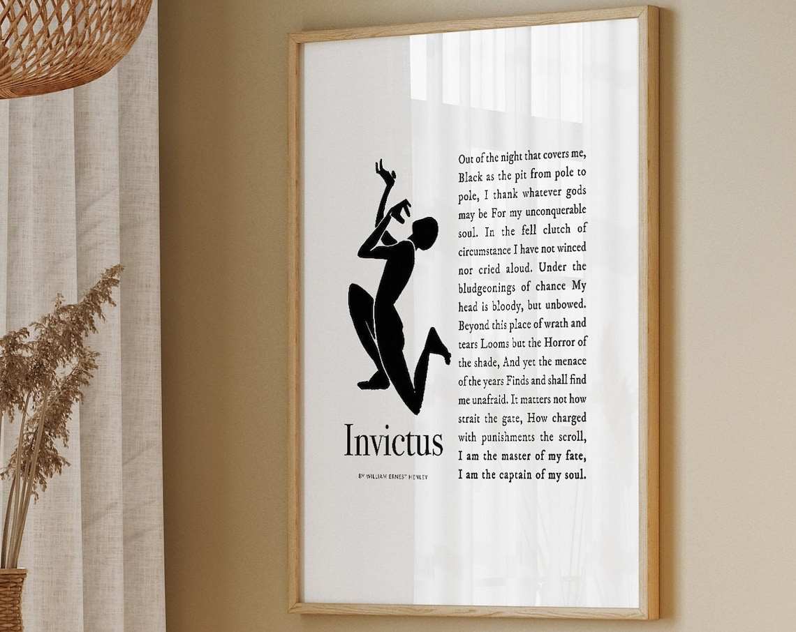 Invictus Poem Quote Art Print, Graduation Gift