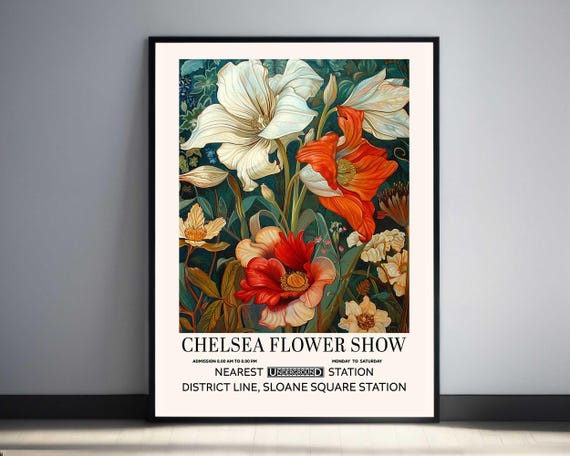 Chelsea Flower Show London Vintage Botanical Art Print