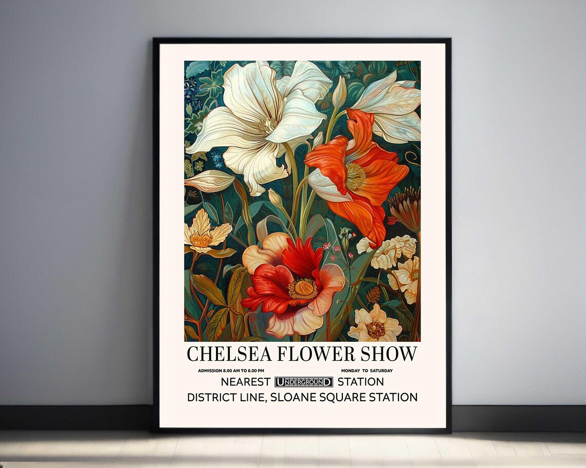 Chelsea Flower Show London Vintage Botanical Art Print