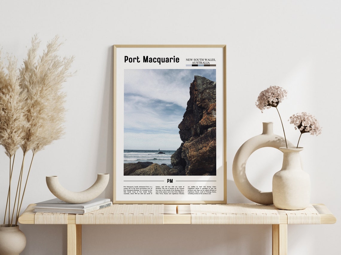 Port Macquarie Australia Dramatic Rocky Coastline Sea Poster - Image 3