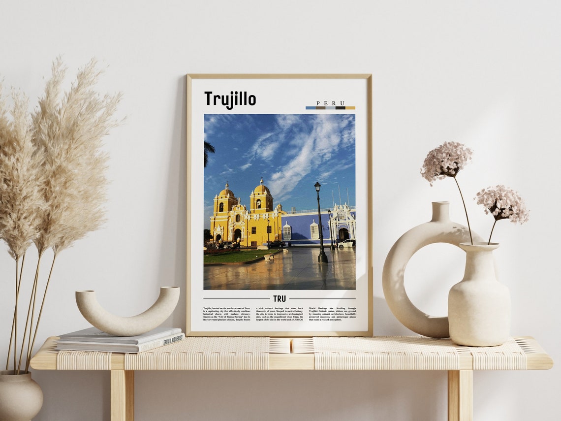 Trujillo Peru Colonial Church Blue Sky Historic City Travel Poster - Image 3