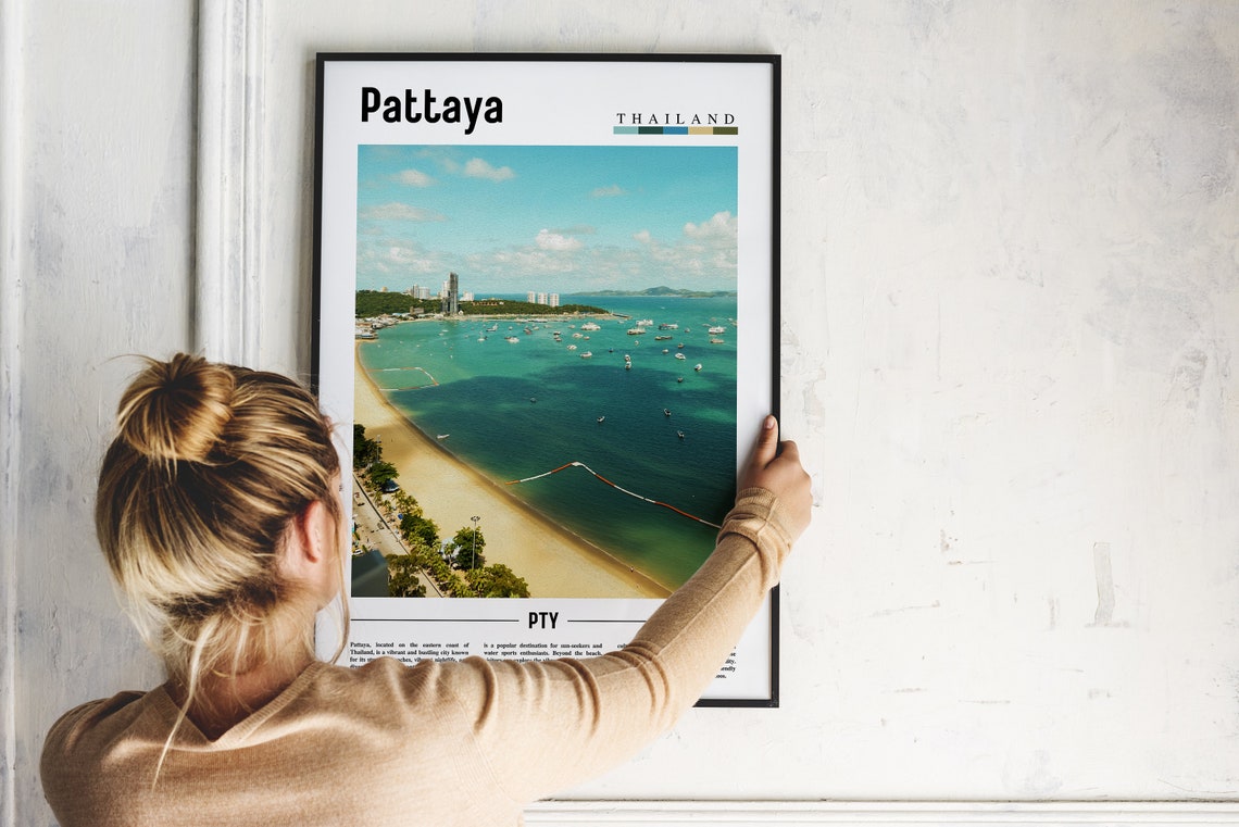 Pattaya Poster Pattaya Print Pattaya Wall Art Asia Print Asia Poster Asia Photo Minimal Travel Poster - Image 2