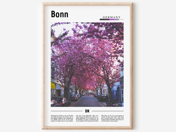 Bonn Germany Cherry Blossom Street Spring Photo Travel Poster