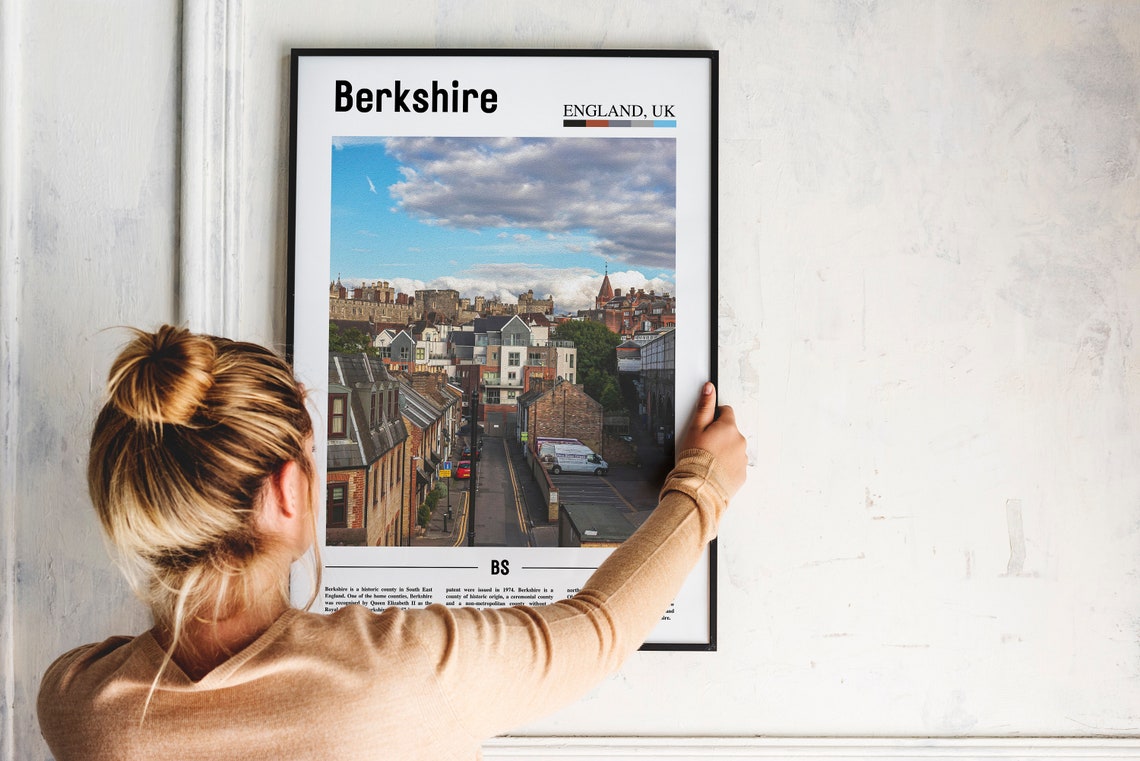 Berkshire England UK Travel Photography Poster Castle Hill Town - Image 2
