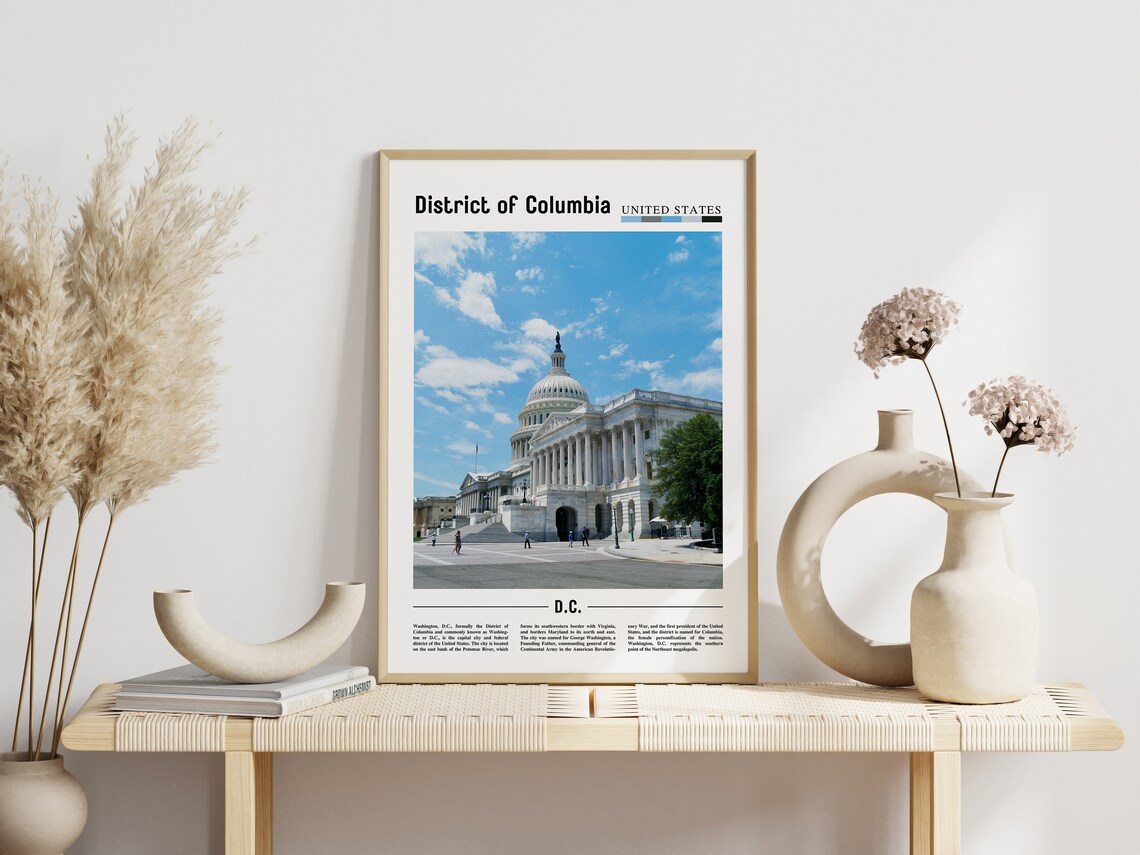 Washington DC Capitol Building Landmark Government Travel Poster - Image 3