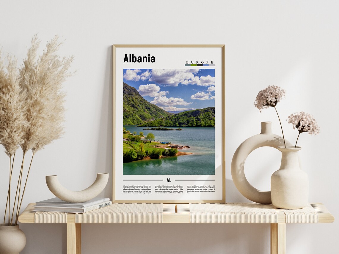 Albania Europe Emerald Lake Green Mountain Valley Scenic Photo Poster - Image 3