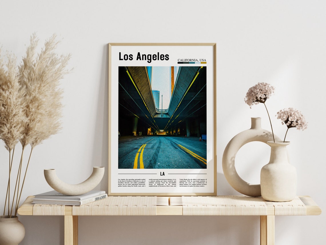 Los Angeles Downtown Freeway Underpass Urban Cityscape Travel Poster - Image 3
