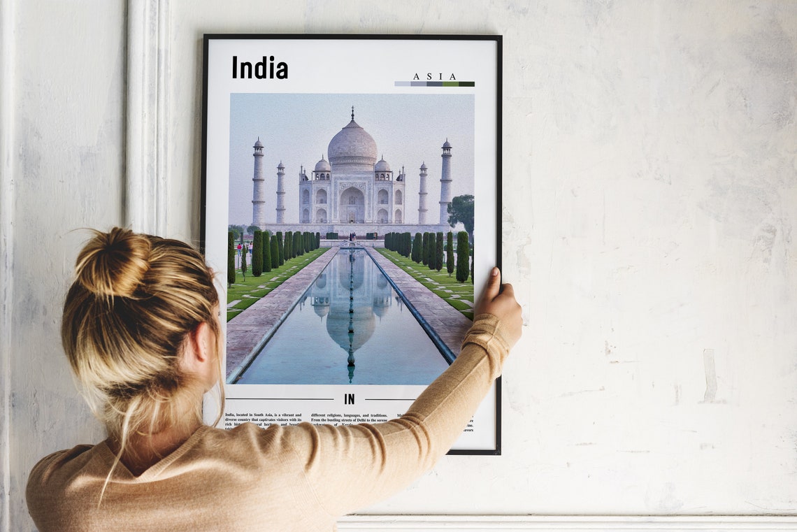 India Taj Mahal Marble Reflection Pool Agra Photo Travel Poster - Image 2