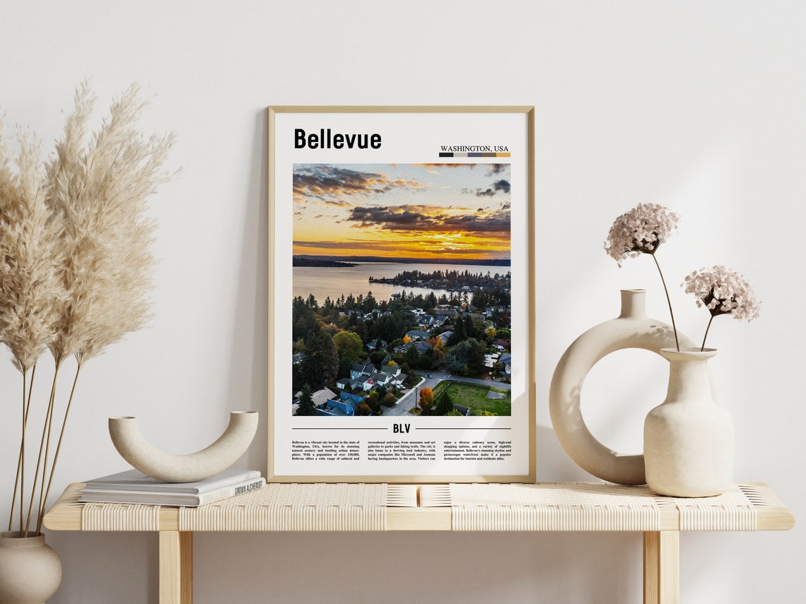 Bellevue Poster Bellevue Print Bellevue Wall Art United States Photo United States Poster United States Print Travel Poster - Image 3