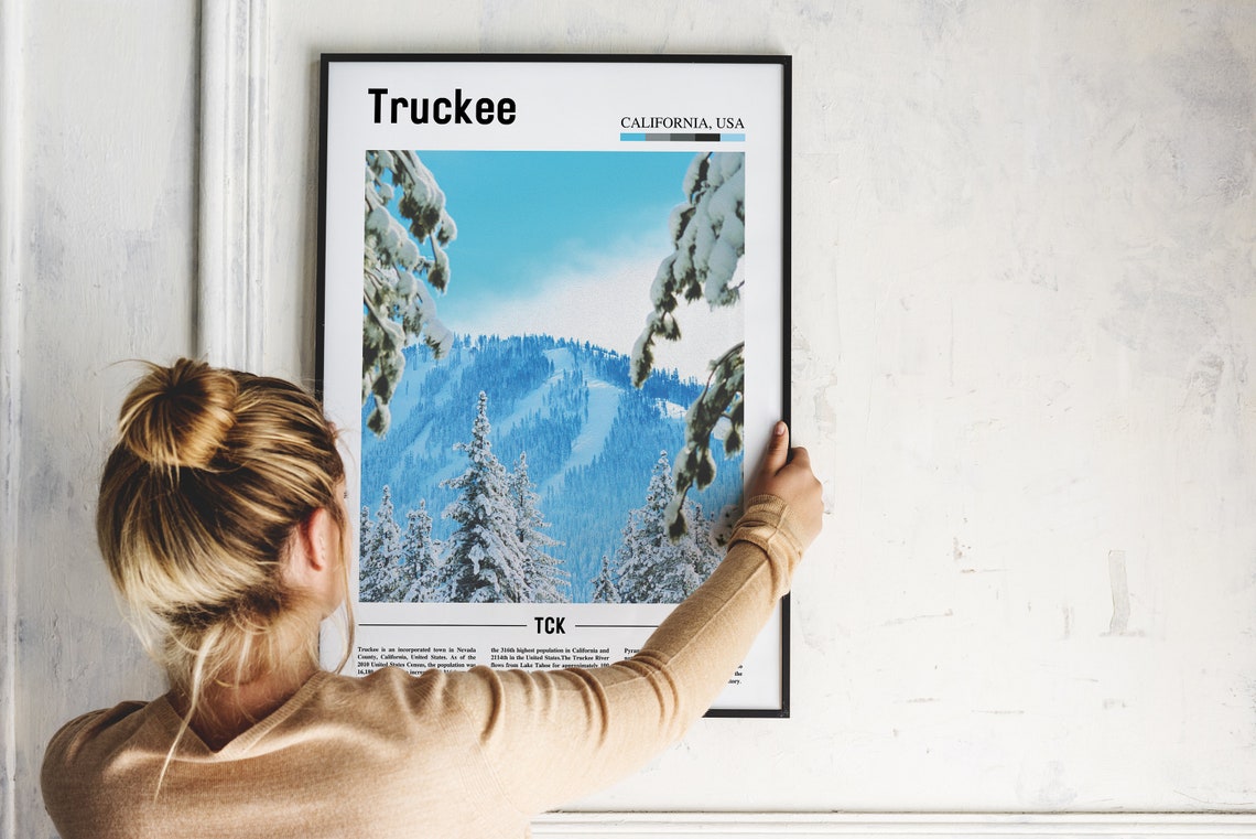 Truckee Print Truckee Poster Truckee Wall Art Oil Painting Poster Colorful City Print City Artwork Travel Artwork Travel Wall Art - Image 2