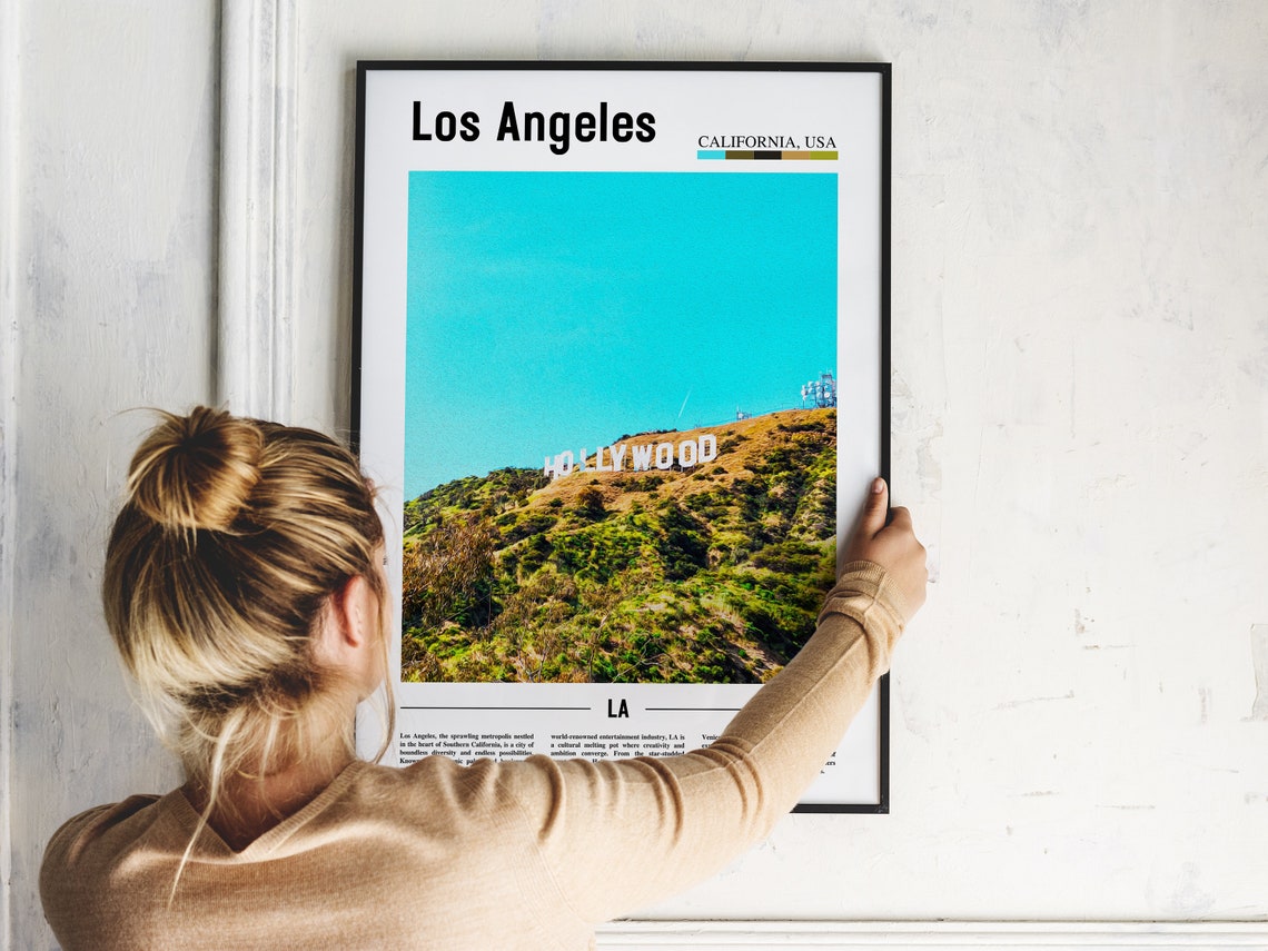 Los Angeles California Hollywood Sign Mount Lee Hillside Poster - Image 2