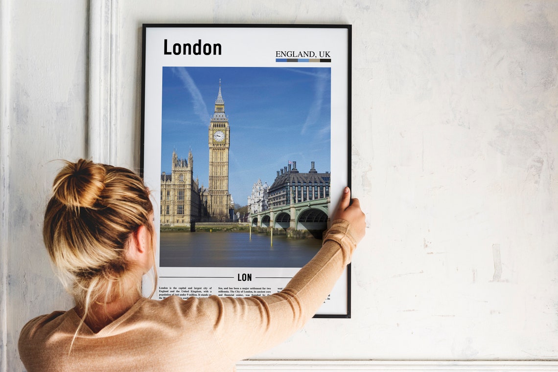 London England Big Ben Westminster Thames Travel Photo Art Poster - Image 2
