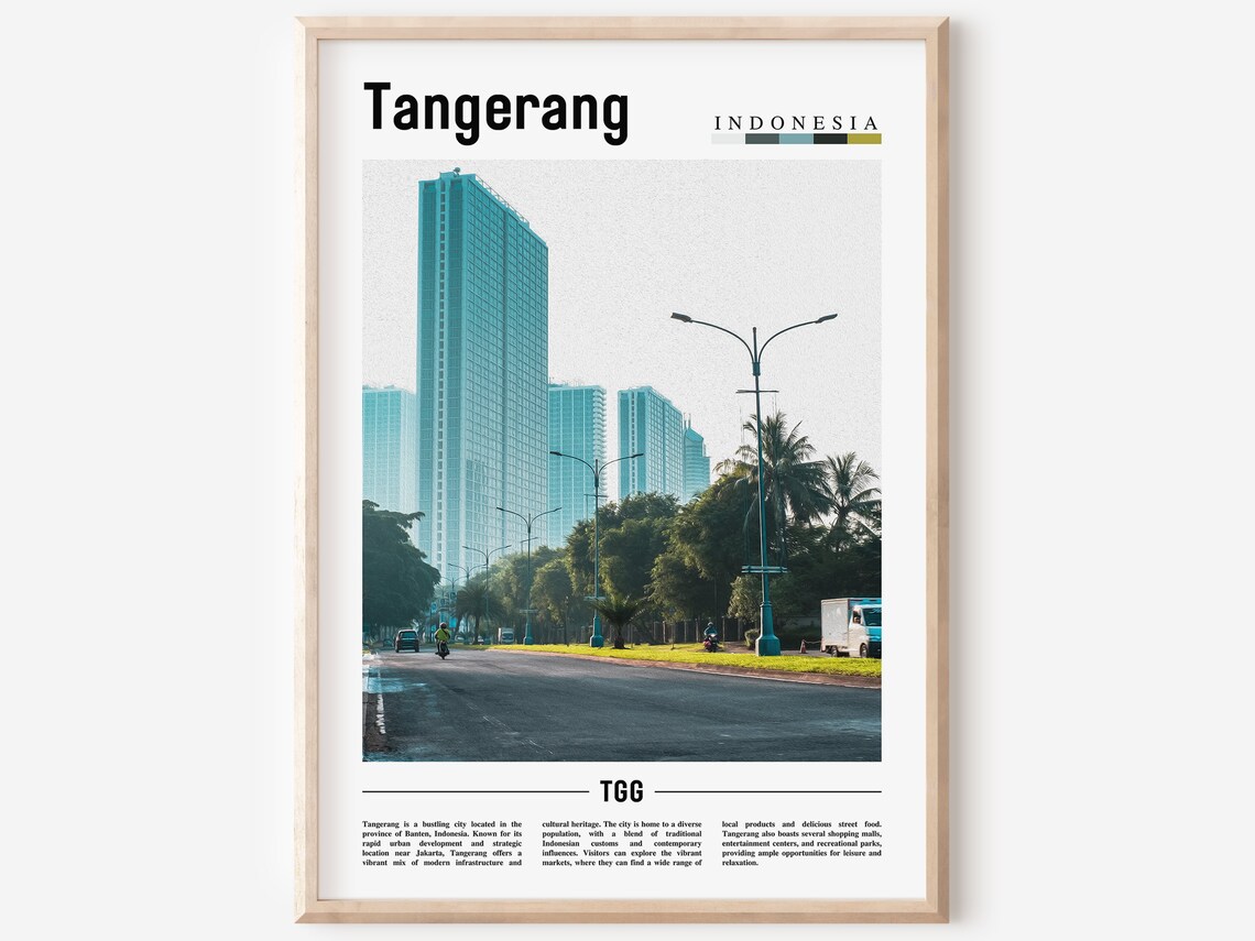 Tangerang Poster Tangerang Print Tangerang Wall Art Asia Print Asia Poster Asia Photo Minimal Travel Poster