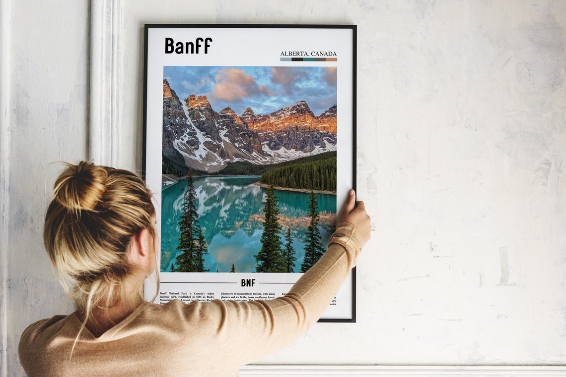 Banff Alberta Canada Moraine Lake Mountain Photography Poster - Image 2