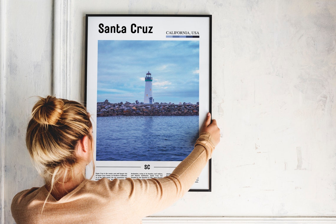 Santa Cruz Print Santa Cruz Poster Santa Cruz Wall Art Oil Painting Poster Colorful City Print City Artwork Travel Artwork Travel Art - Image 2