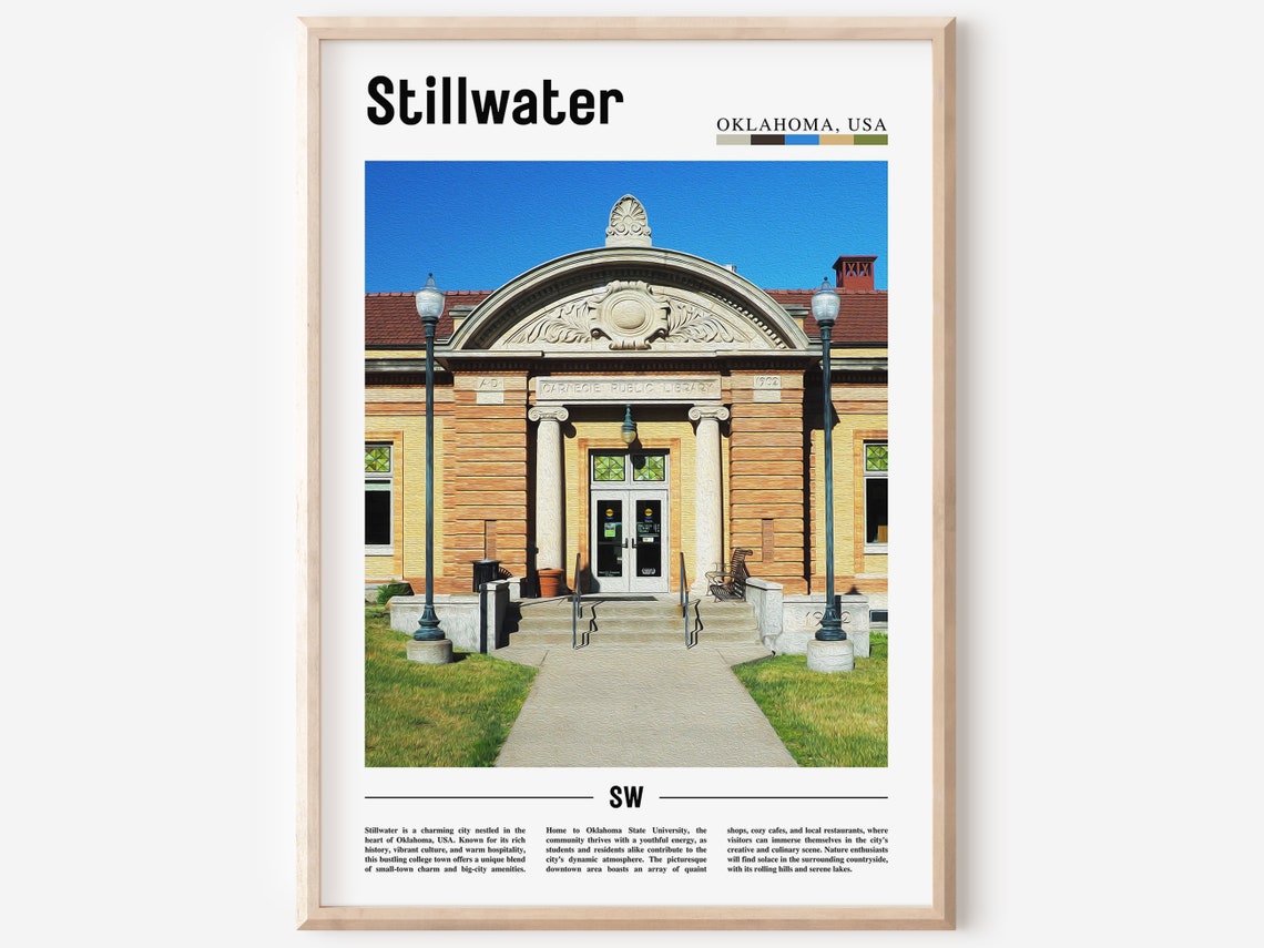 Stillwater Oklahoma Public Library Building Historic Photo Poster