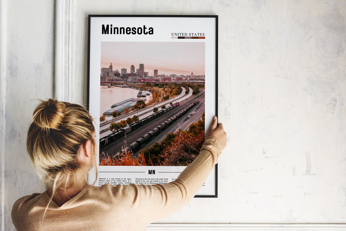 Minnesota Poster Minnesota Print Minnesota Wall Art United States Photo United States Poster United States Print Travel Poster - Image 2