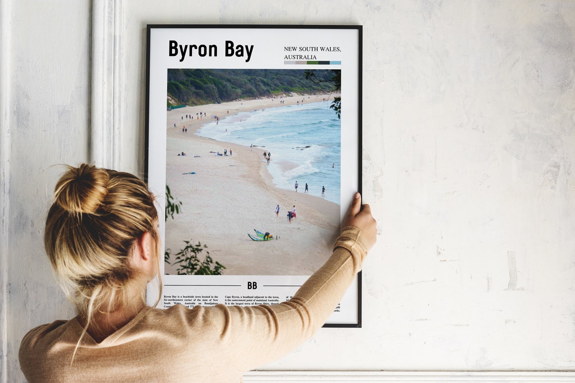 Byron Bay Print Byron Bay Poster Byron Bay Wall Art Oil Painting Poster Colorful City Print City Artwork Travel Artwork Travel Wall Art - Image 2