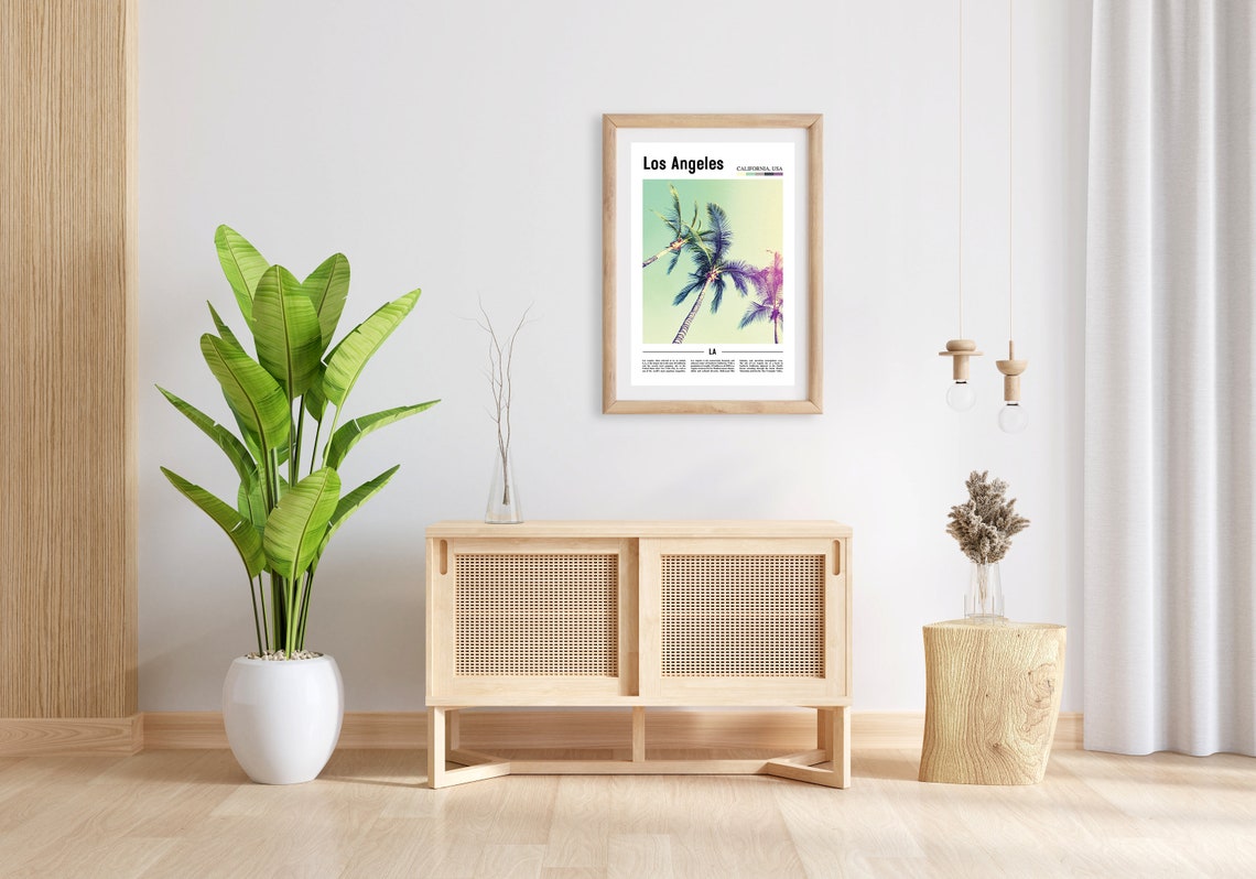 Los Angeles Print Los Angeles Poster Los Angeles Wall Art Oil Painting Poster City Print City Artwork Travel Artwork Travel Wall Art - Image 3