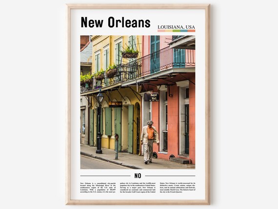New Orleans Louisiana French Quarter Street Scene Travel Poster
