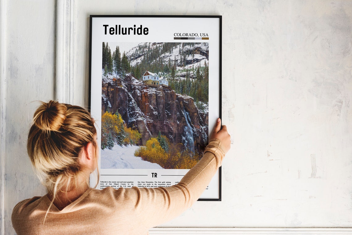 Telluride Print Telluride Poster Telluride Wall Art Oil Painting Poster Colorful City Print City Artwork Travel Artwork Travel Wall Art - Image 2