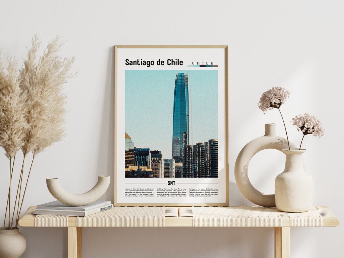 Santiago de Chile Chile Skyscraper City Photo Minimalist Travel Poster - Image 3