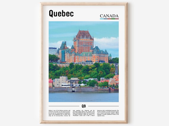 Quebec Canada Chateau Frontenac Riverside Castle City View Poster