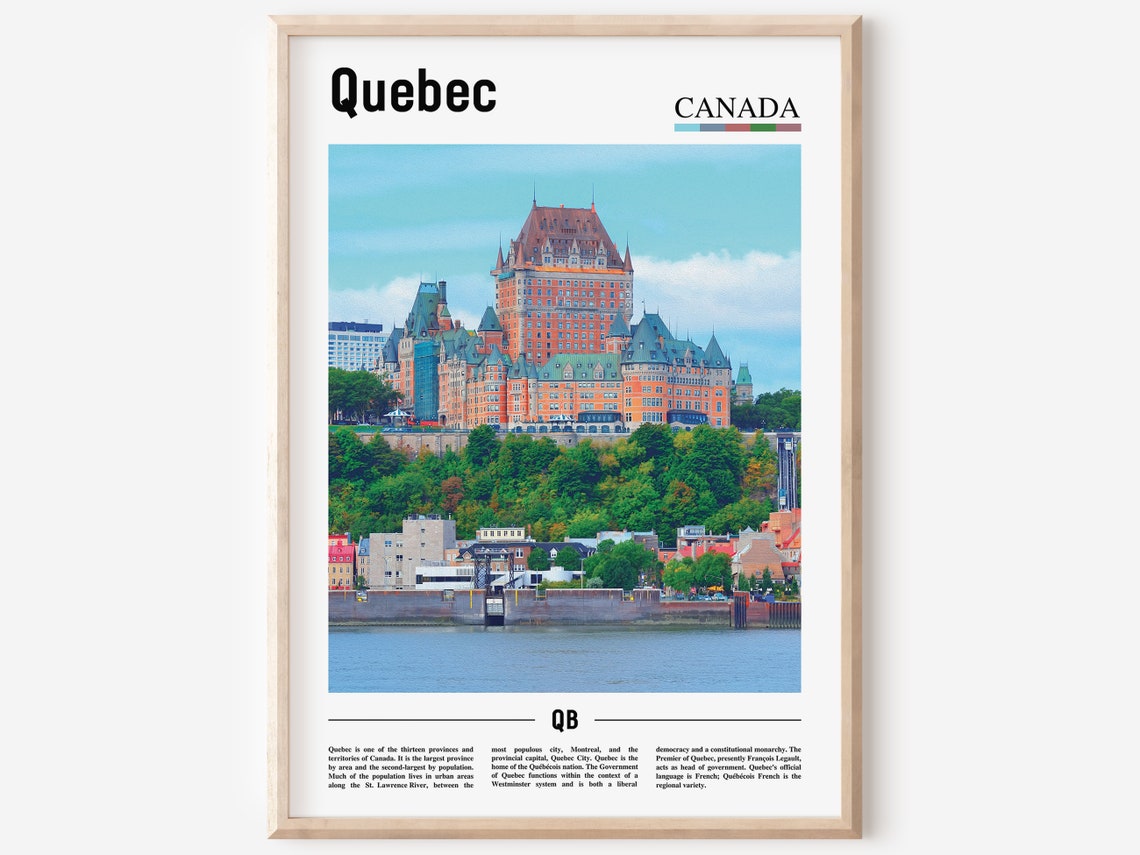 Quebec Canada Chateau Frontenac Riverside Castle City View Poster