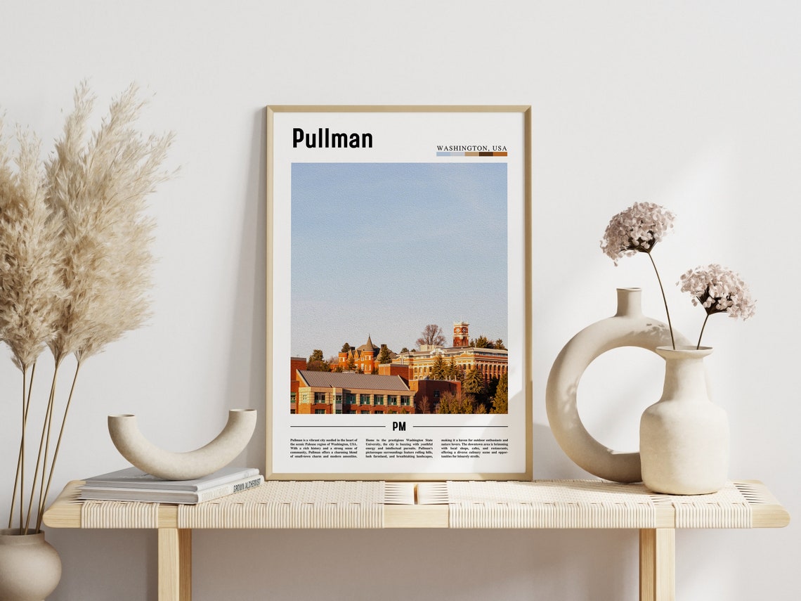 Pullman Washington Travel Poster University Campus Architecture - Image 3