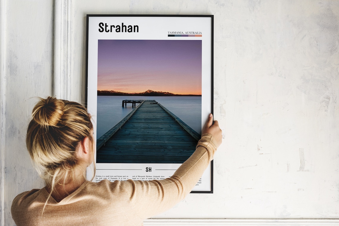 Strahan Tasmania Sunset Jetty Macquarie Harbour Travel Photo Poster - Image 2