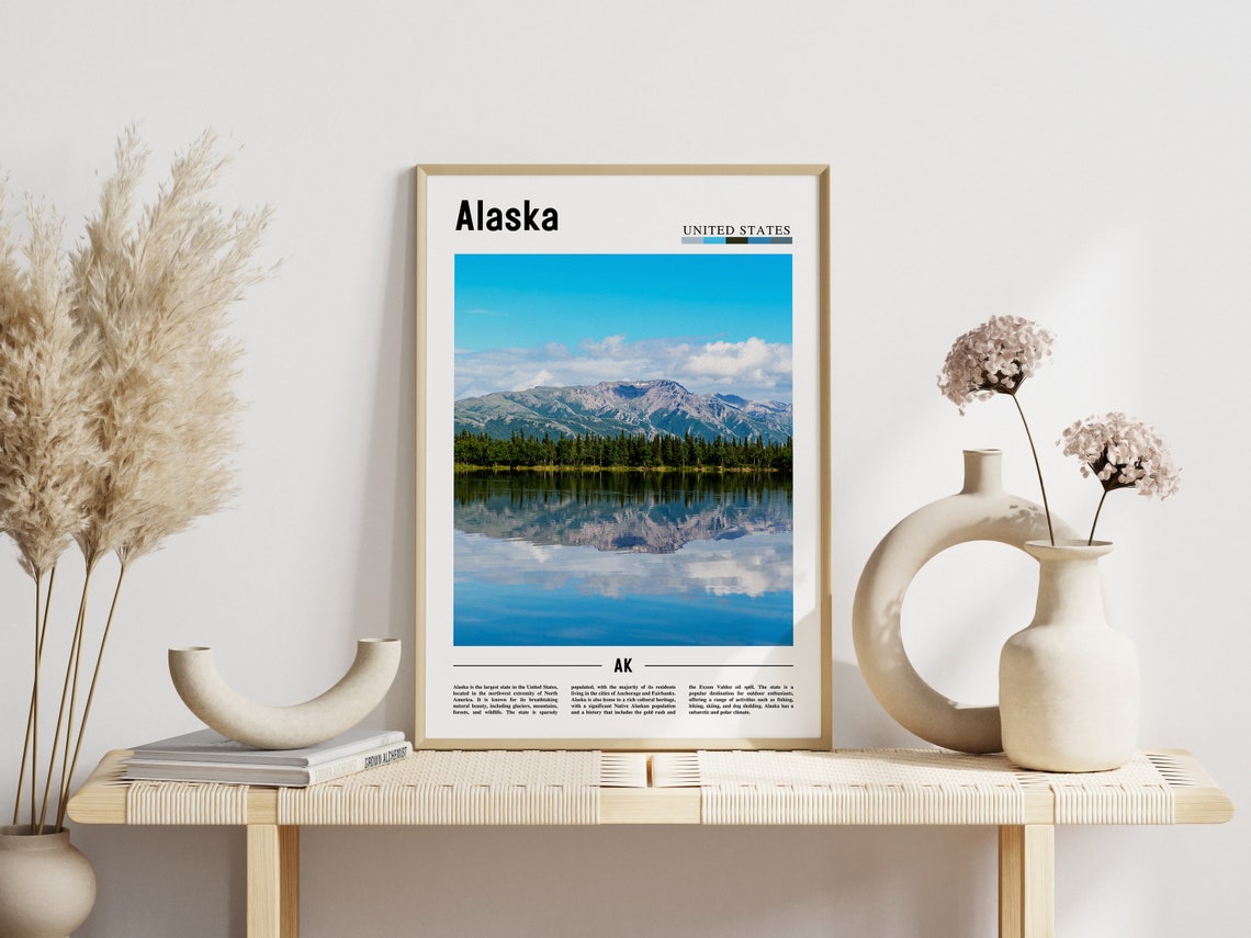 Alaska United States Mountain Lake Reflection Wilderness Poster - Image 3